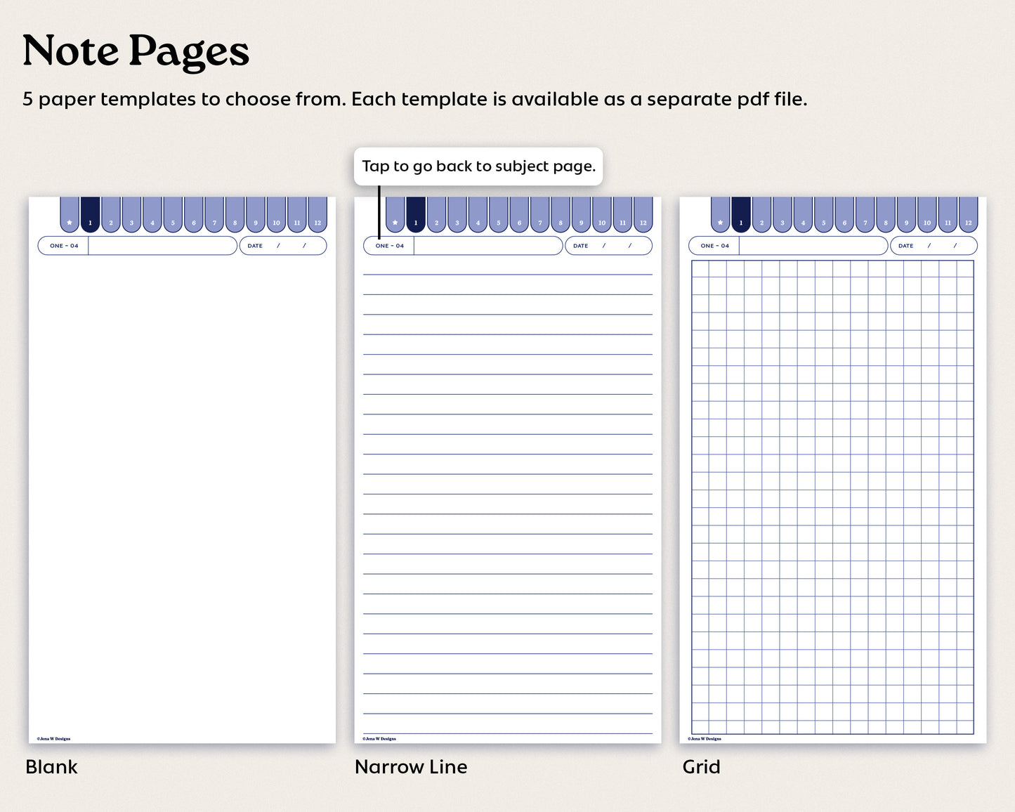 12 Subject Notebook | for reMarkable Paper Pro Move