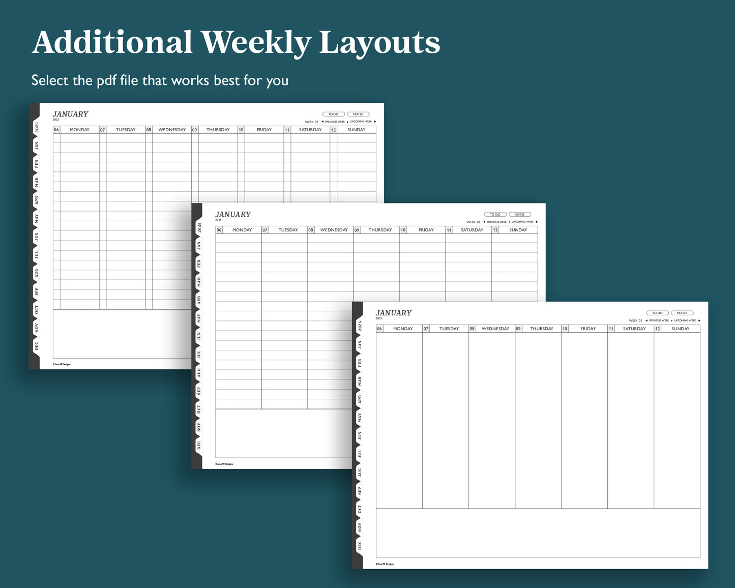 2025 Hourly Weekly Planner | Landscape Planner for reMarkable