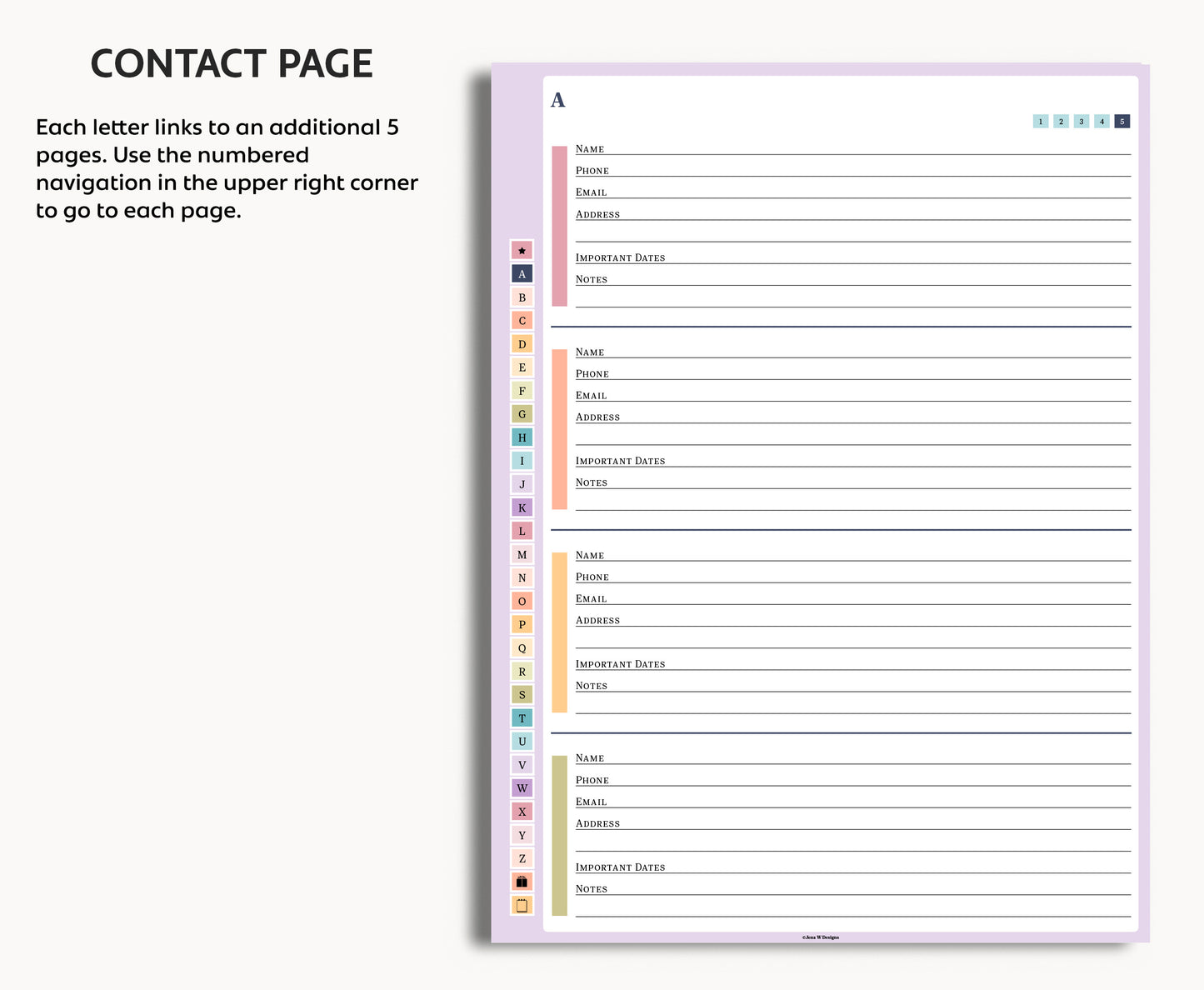A to Z Address Book | for Kindle Scribe Colorsoft