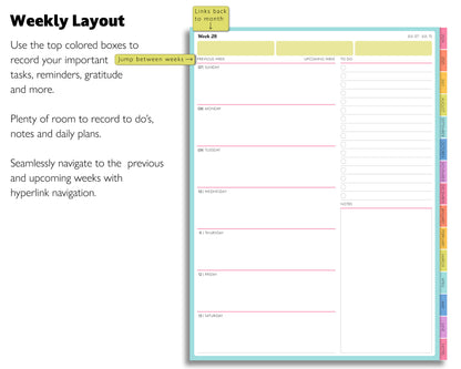 2024 2025 Mid Year Weekly Planner | Simple Minimal