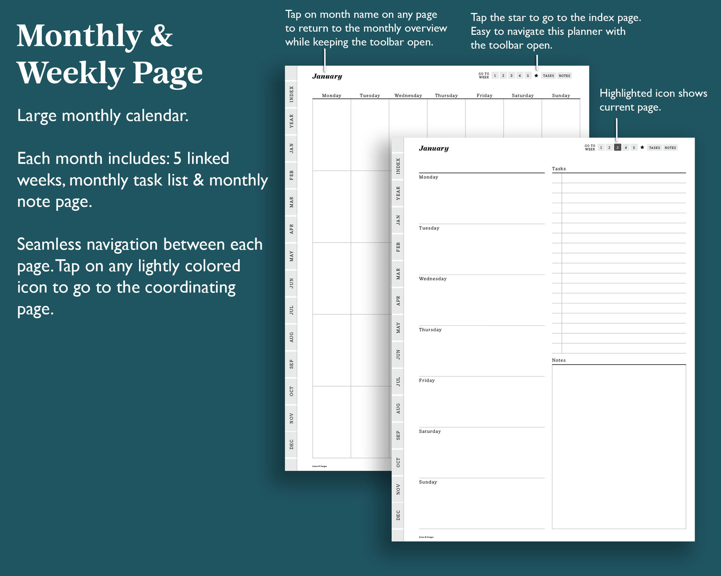 Undated Weekly Planner | for reMarkable