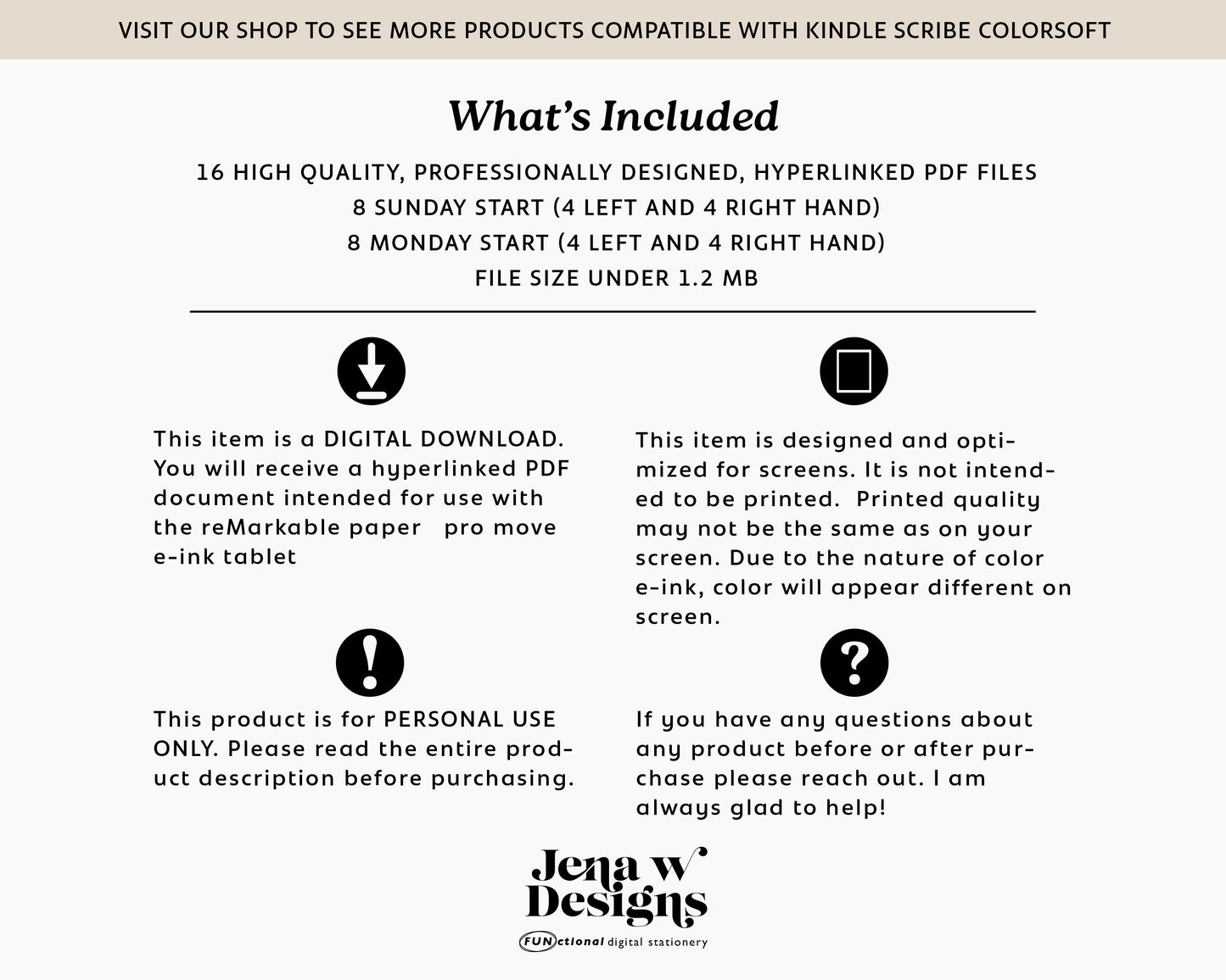 2026 Daily Planner | for Kindle Scribe Colorsoft