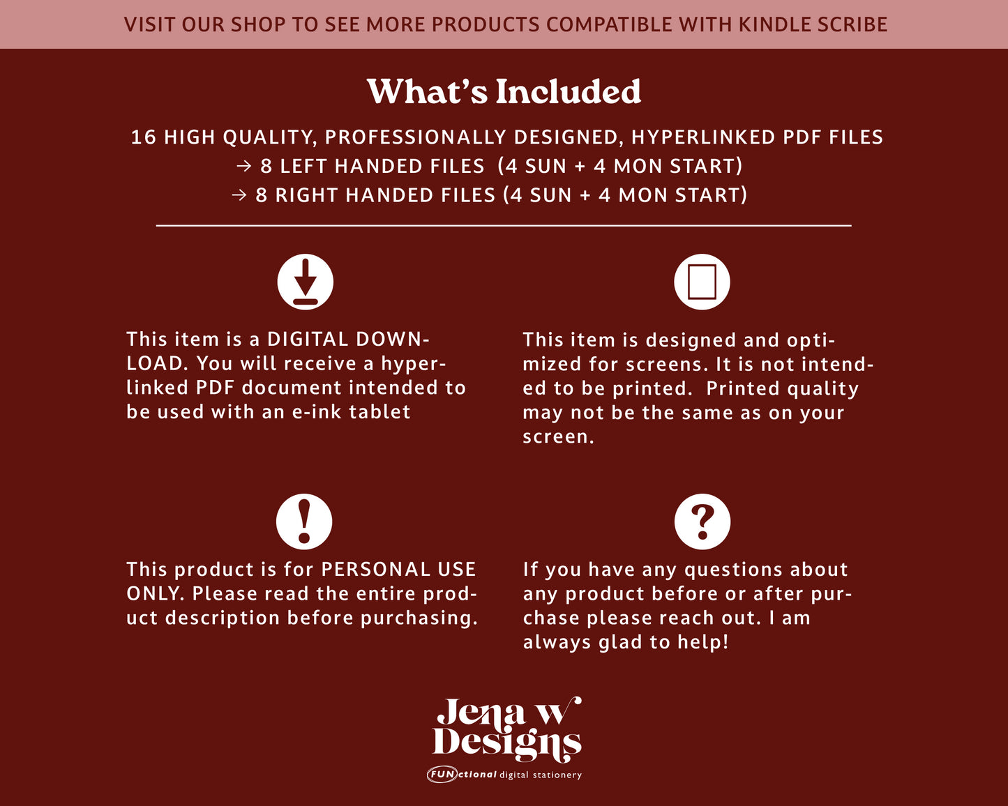 2026 Daily Digital Planner | Landscape Planner for Kindle Scribe