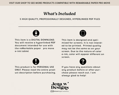 12 Subject Notebook | for reMarkable Paper Pro Move