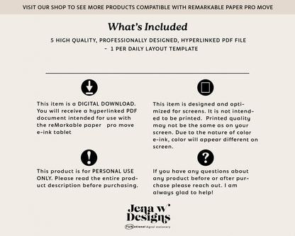 5 Year Daily Journal for reMarkable Paper Pro Move