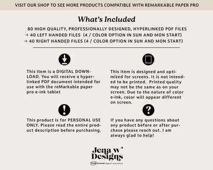 2026 Daily Digital Planner for reMarkable Paper Pro — Minimalist, Hyperlinked & Dated PDF