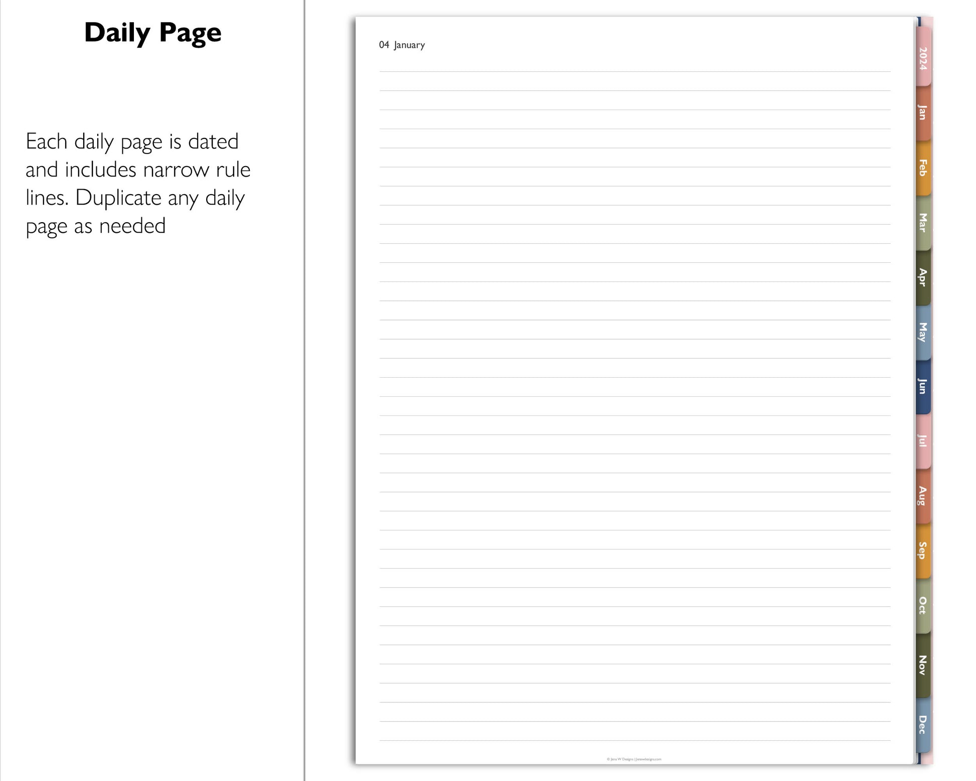 2024 reputable Daily Journal Vertical Page