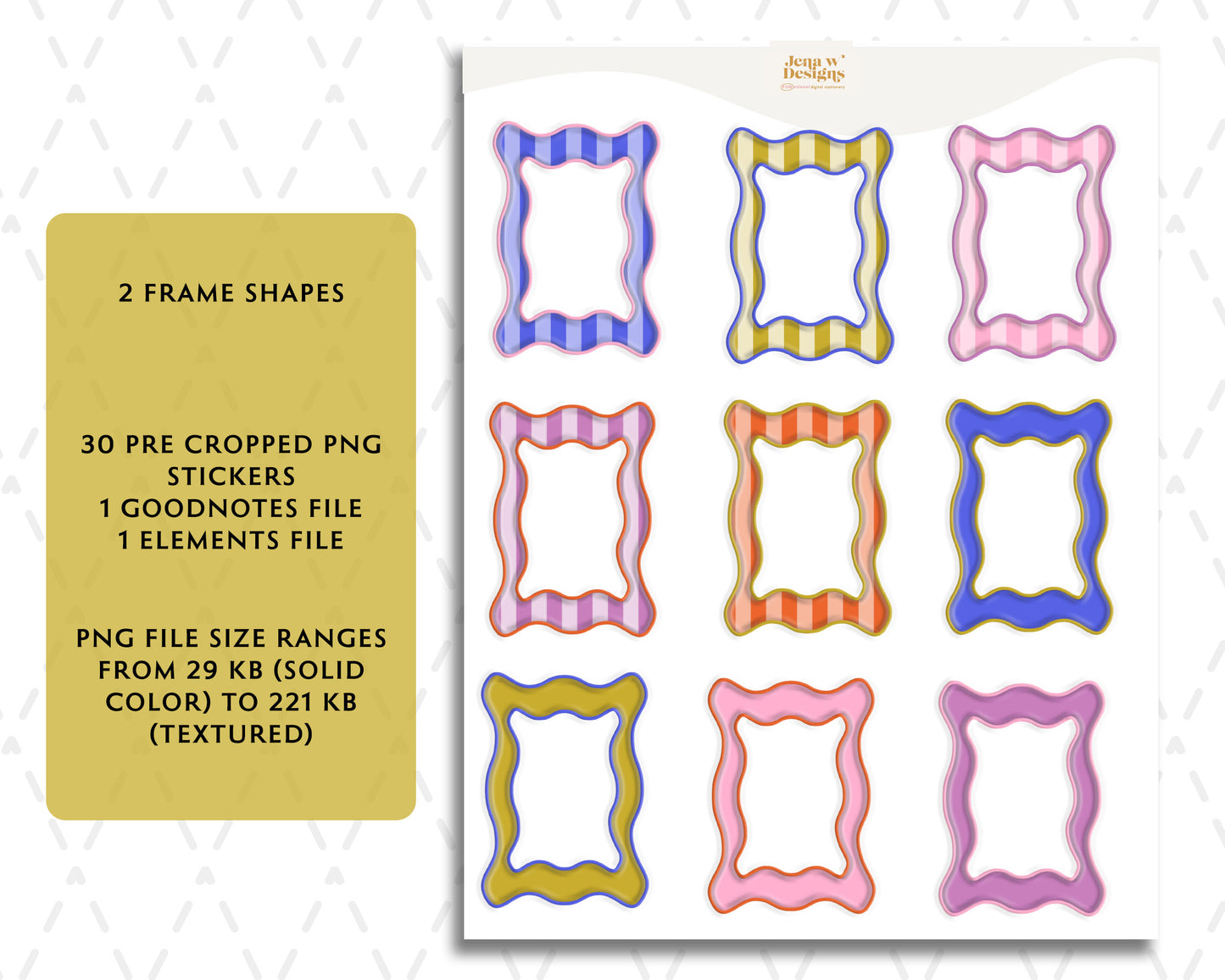 Digital Planner PNG Stickers | Frames Volume 2