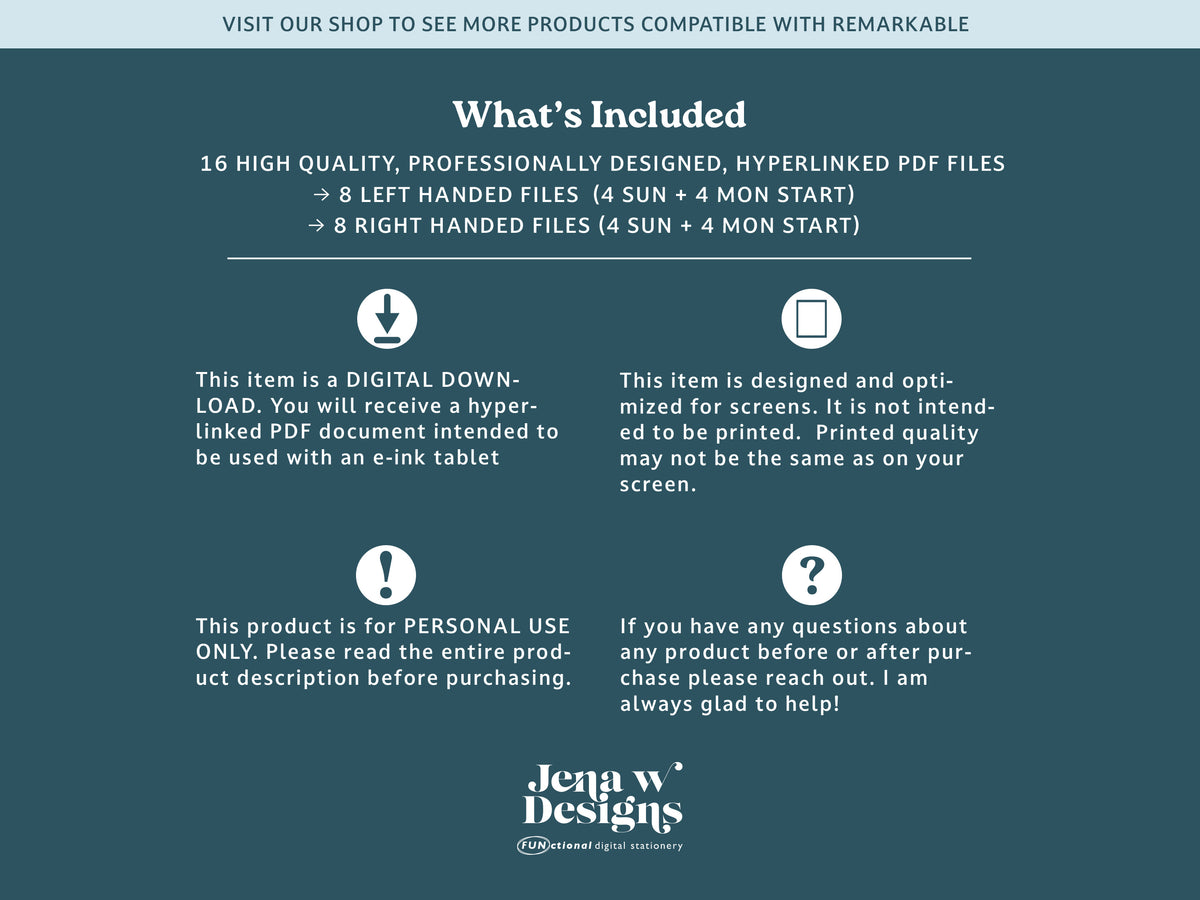 2027 Daily Planner | Landscape Planner for reMarkable 2, Paper Pro, & Paper Pure