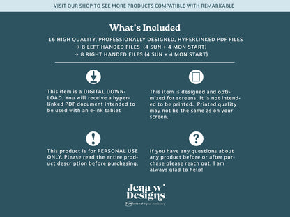 2027 Daily Planner | Landscape Planner for reMarkable 2, Paper Pro, & Paper Pure