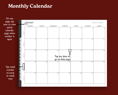 2026 Daily Digital Planner | Landscape Planner for Kindle Scribe