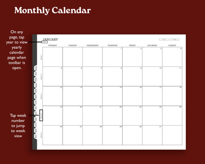2026 Hourly Weekly Digital Planner | Landscape Planner for Kindle Scribe