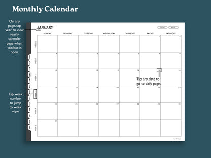 2027 Daily Planner | Landscape Planner for reMarkable 2, Paper Pro, & Paper Pure