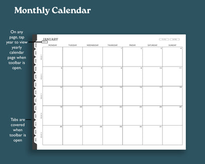 2026 Monthly Planner with To Do Lists | Landscape Planner for reMarkable 2