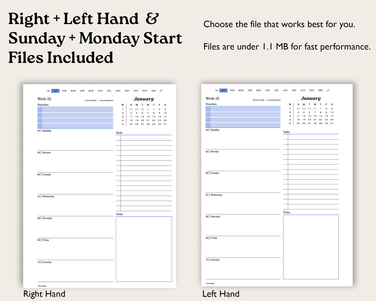 2026 Daily Digital Planner for reMarkable Paper Pro — Minimalist, Hyperlinked & Dated PDF