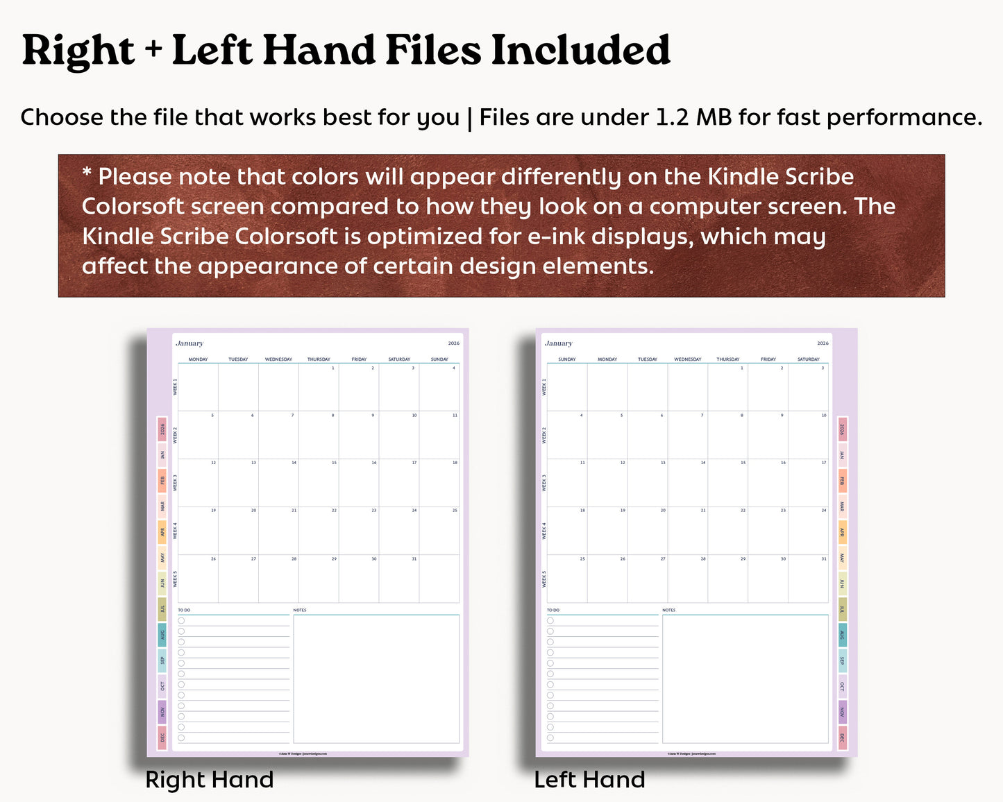 2026 Daily Planner | for Kindle Scribe Colorsoft