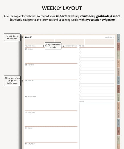 2024 2025 Mid Year Daily Planner | Minimal Modern Simple Agenda