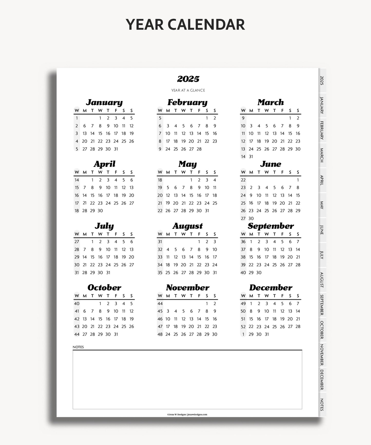 2025 Monthly Planner | Minimal Modern Simple Agenda