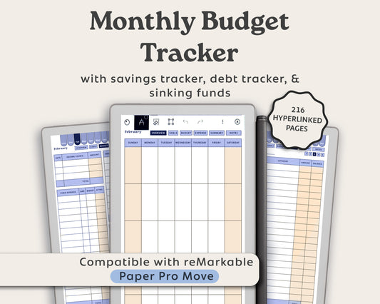 Budget Planner for reMarkable Paper Pro Move