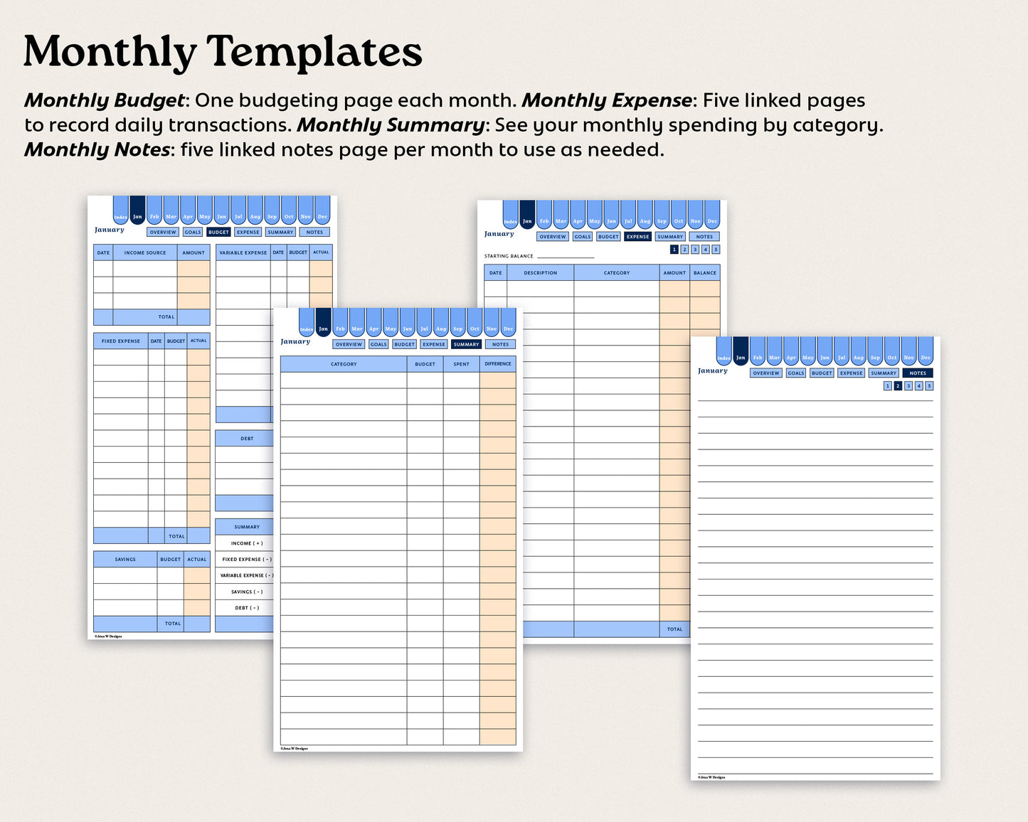 Budget Planner for reMarkable Paper Pro Move