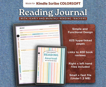 Reading Journal | for Kindle Scribe Colorsoft