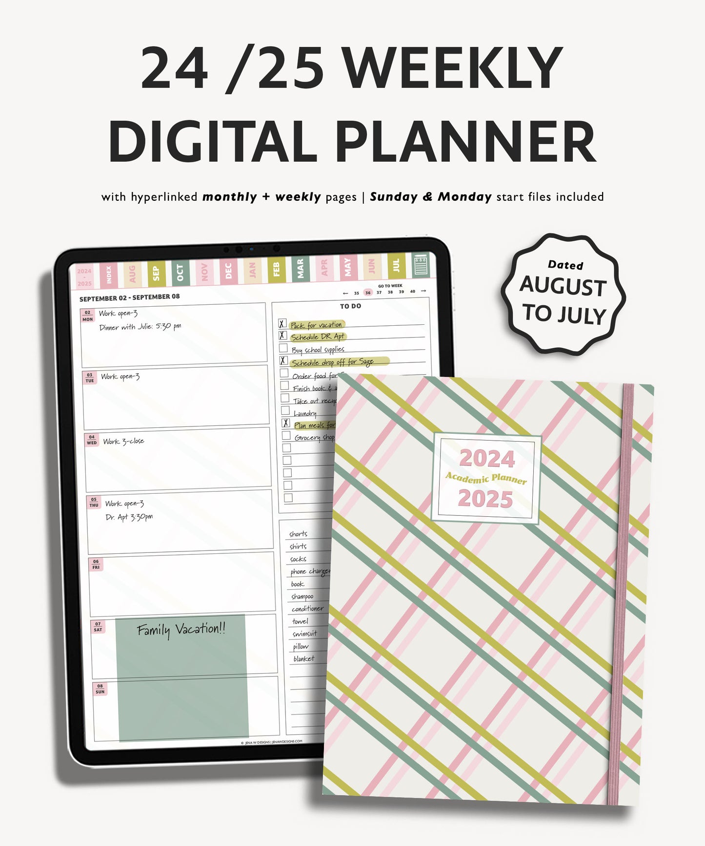 2024 - 2025 Mid Year Student Planner - Playful Academic Collection