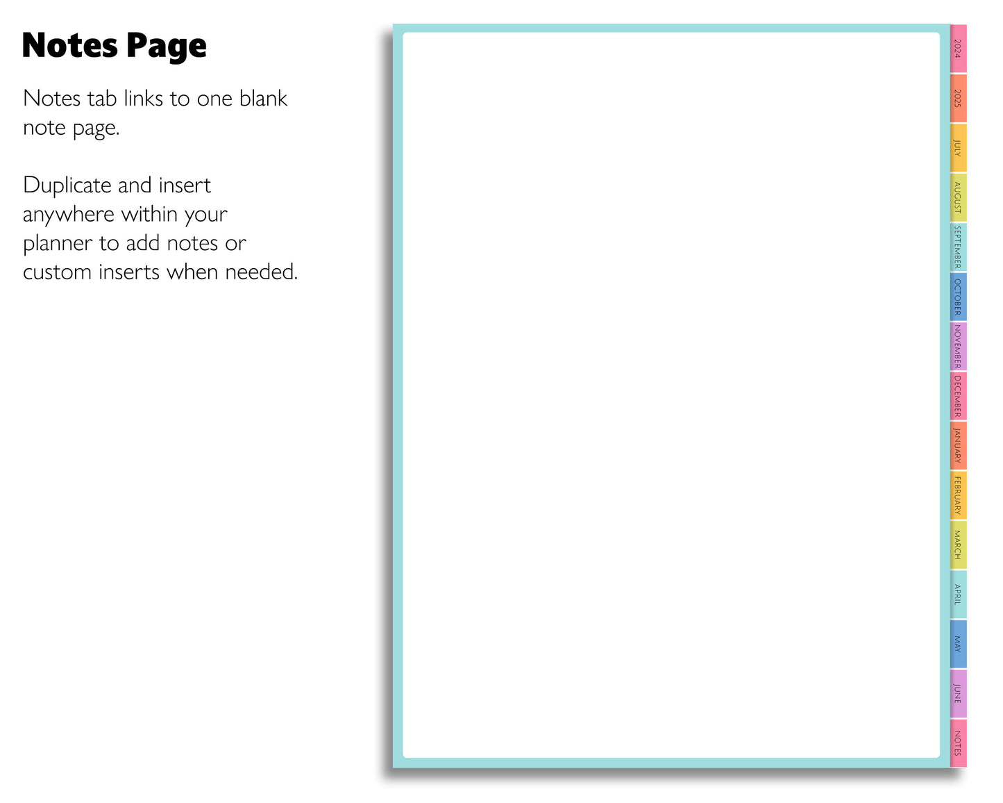 2024 2025 Mid Year Weekly Planner | Simple Minimal