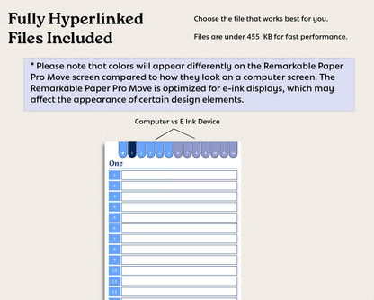 12 Subject Notebook | for reMarkable Paper Pro Move