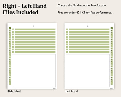 A to Z Tab Cornell Notebook | for reMarkable Paper Pro