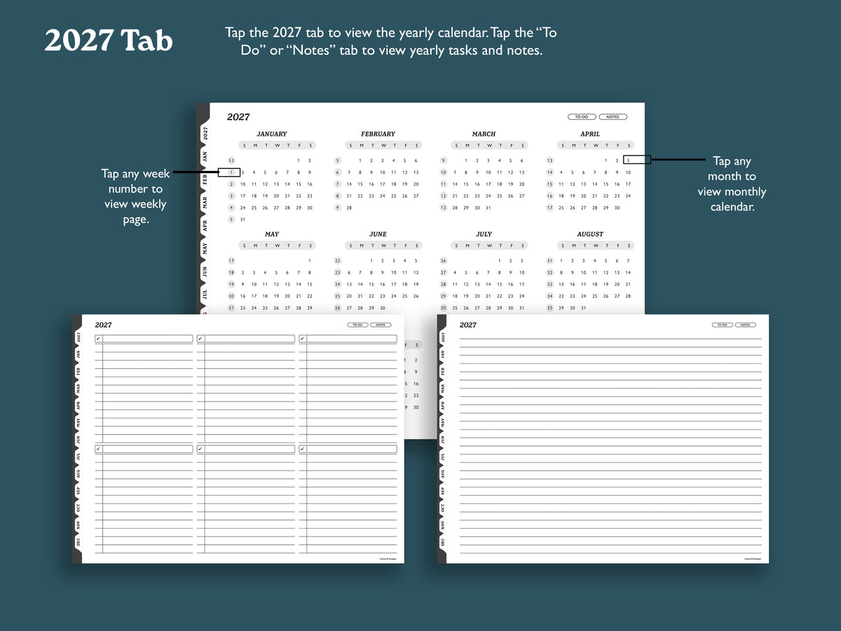 2027 Weekly Planner with To Do Lists | Landscape Planner for reMarkable 2, Paper Pure, Paper Pro