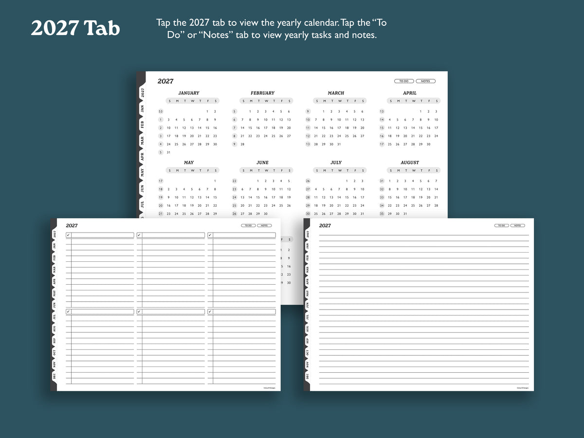2027 Monthly Planner with To Do Lists | Landscape Planner for reMarkable 2, Paper Pro, & Paper Pure