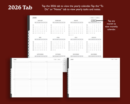 2026 Digital Planner for Kindle Scribe | Landscape Monthly Agenda