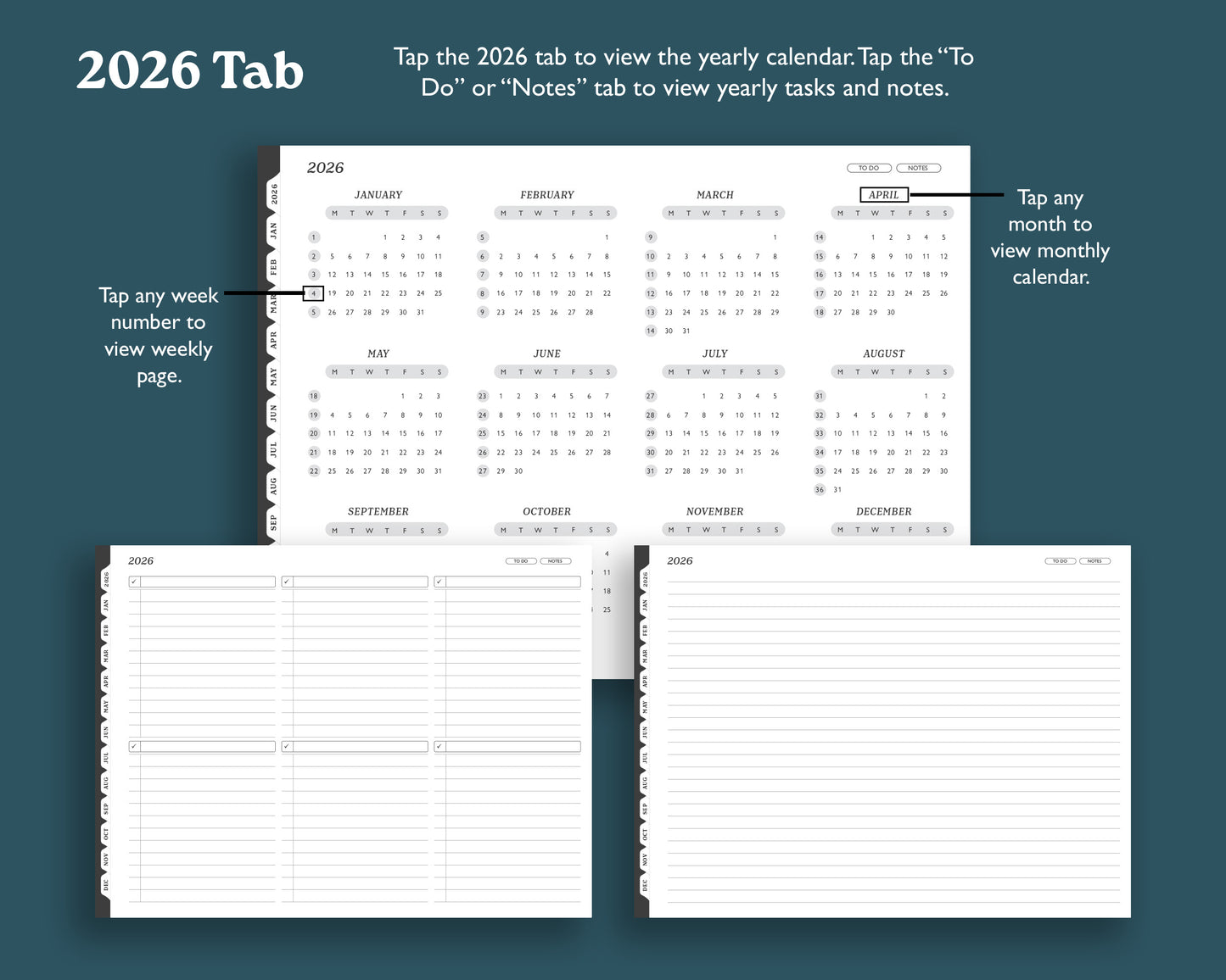 2026 Weekly Planner with To Do Lists | Landscape Planner for reMarkable 2