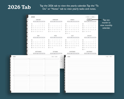 2026 Monthly Planner with To Do Lists | Landscape Planner for reMarkable 2