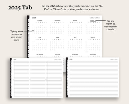 2025 Weekly Planner Landscape | for reMarkable Paper Pro