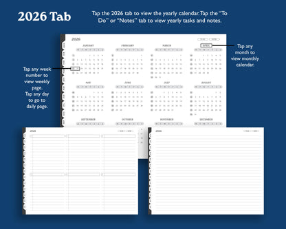 2026 Daily Digital Planner | Landscape Planner for Supernote