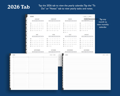 2026 Digital Planner for Supernote: Monthly Agenda (PDF)