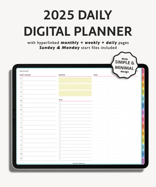 2025 Simple Landscape Daily Digital Planner | Modern Minimal