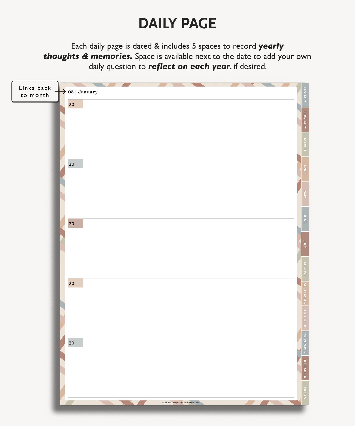 Colorful 5 Year Digital Journal | One Line A Day Journal