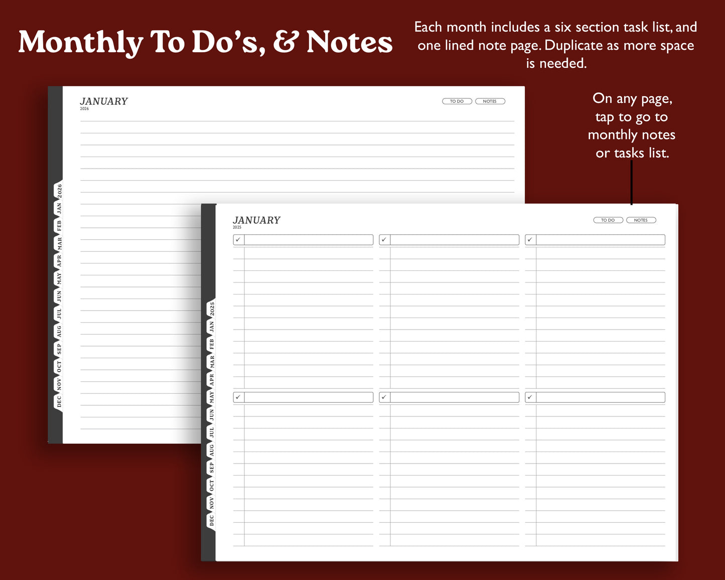 2026 Digital Planner for Kindle Scribe | Landscape Monthly Weekly Agenda