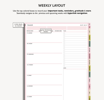 2025 2026 Mid Year Weekly Planner | Minimal Modern Simple Agenda