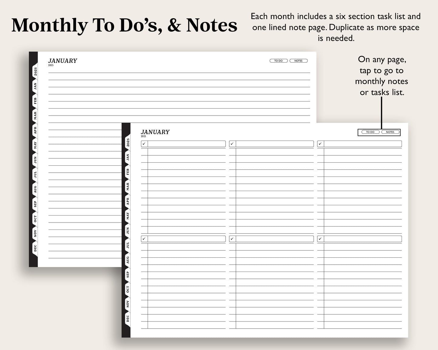 2025 Weekly Planner Landscape | for reMarkable Paper Pro