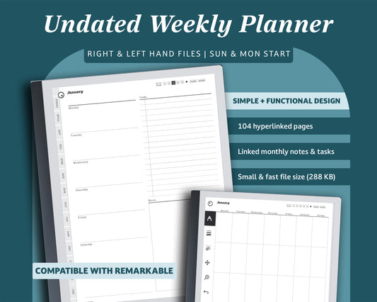 Undated Weekly Planner | for reMarkable