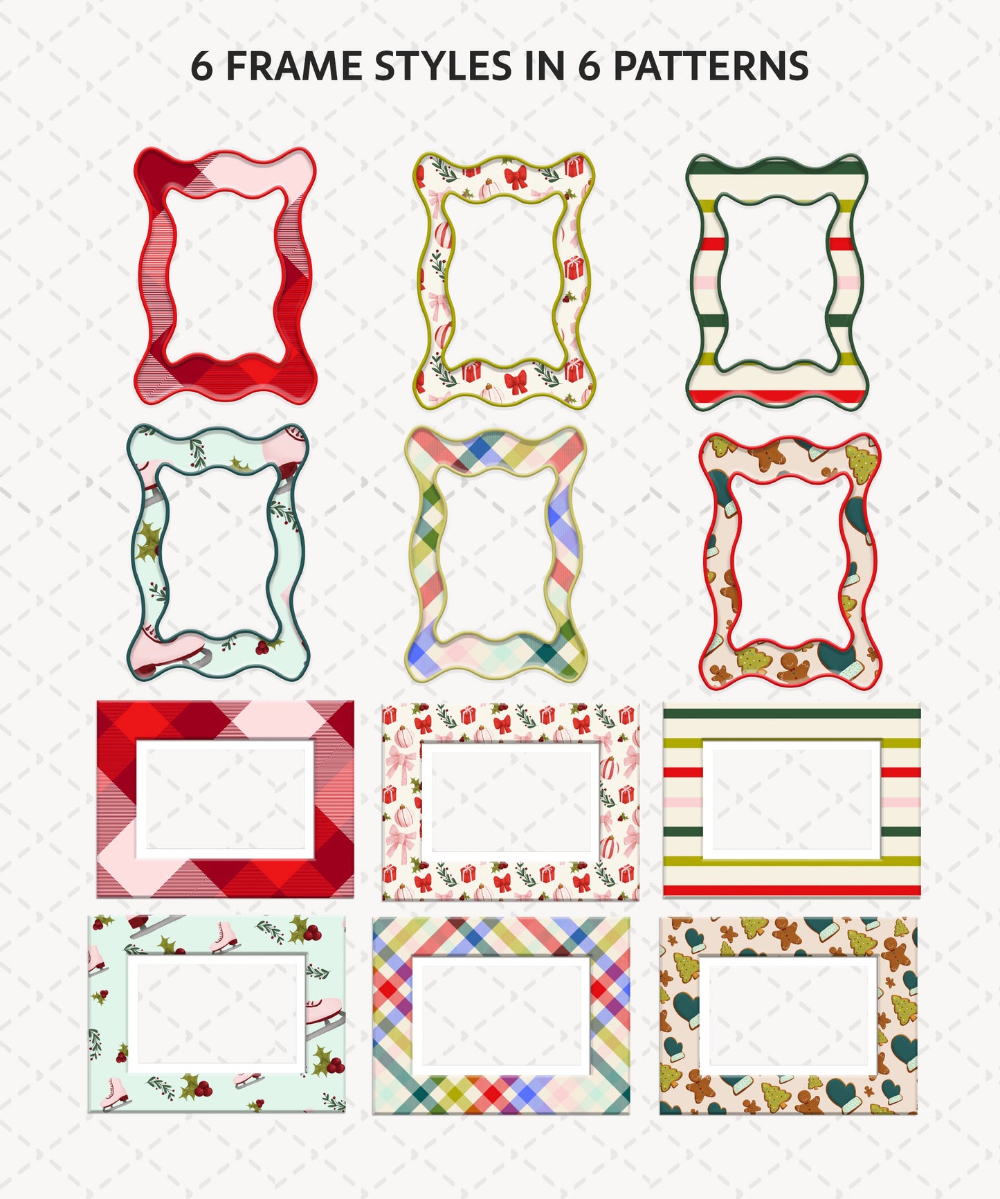 Christmas Digital Planner PNG Stickers | Frames Volume 4