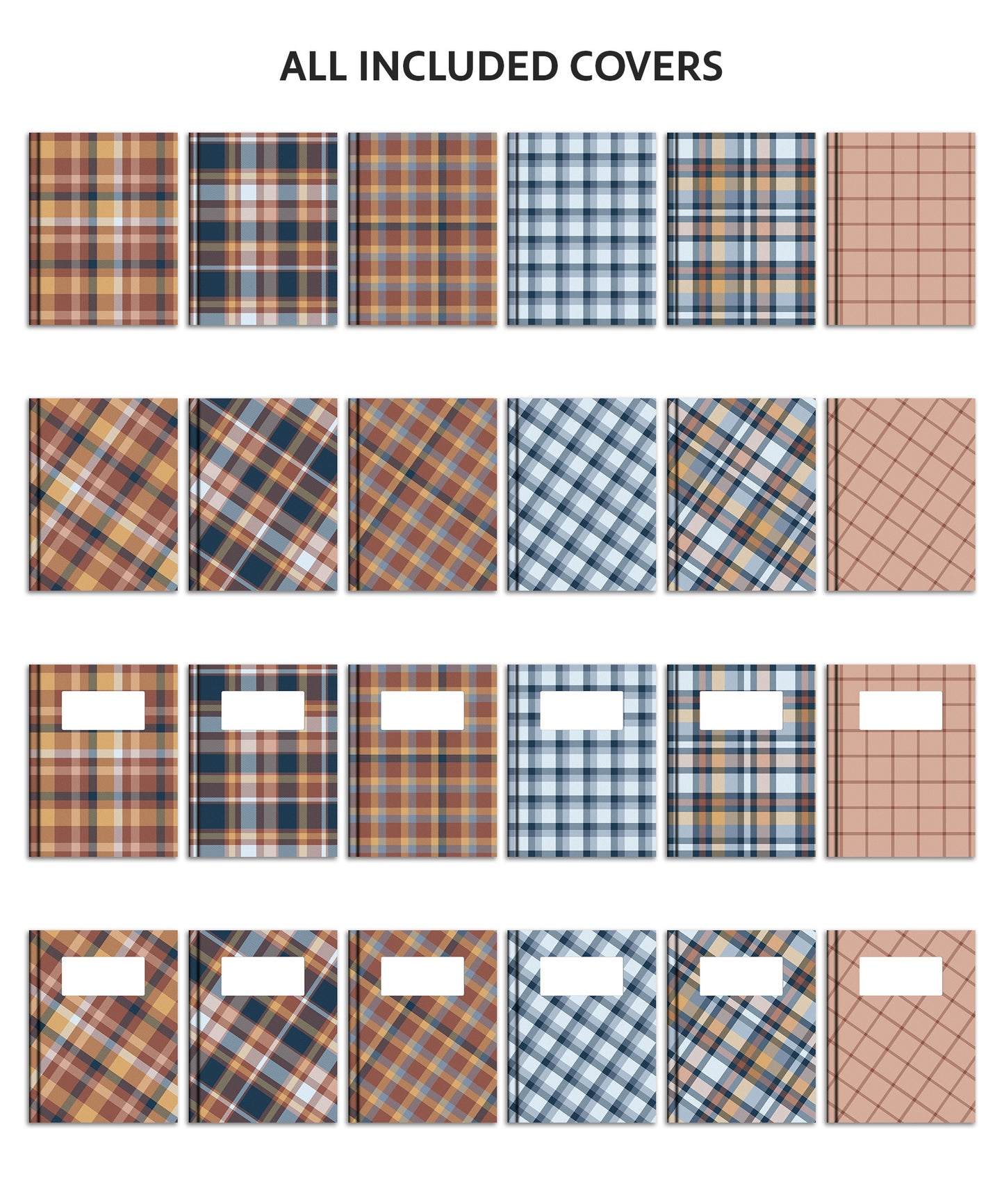 Digital Planner & Notebook Cover | 48 Plaid Covers