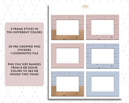 Digital Planner PNG Stickers | Frames Volume 1