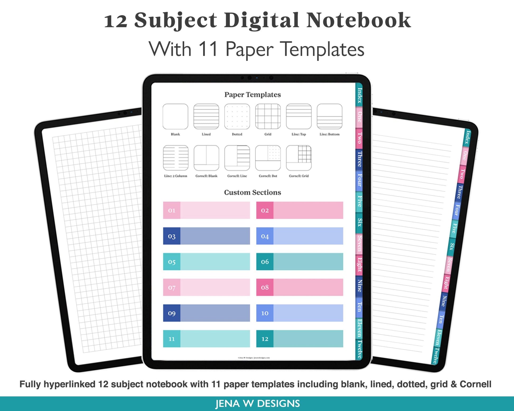 Digital Notebook | Vertical Color Pop - Jena W Designs