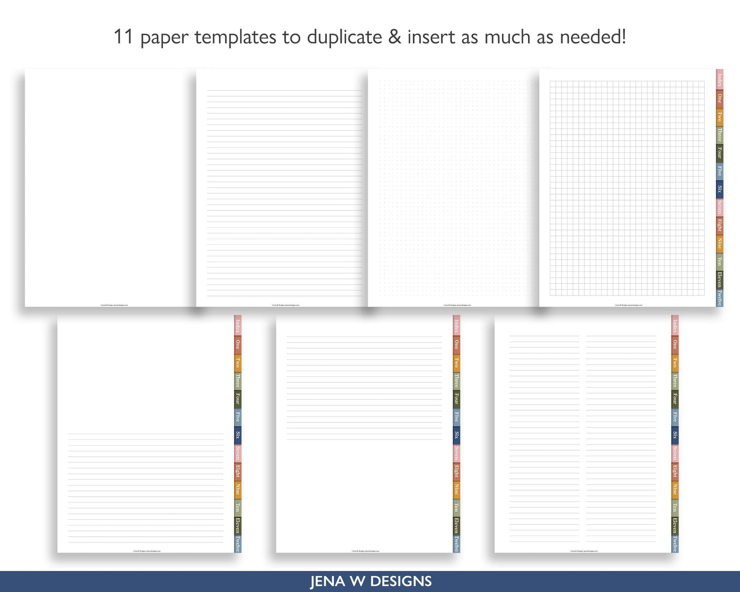 Digital Notebook | Vertical Color Pop - Jena W Designs