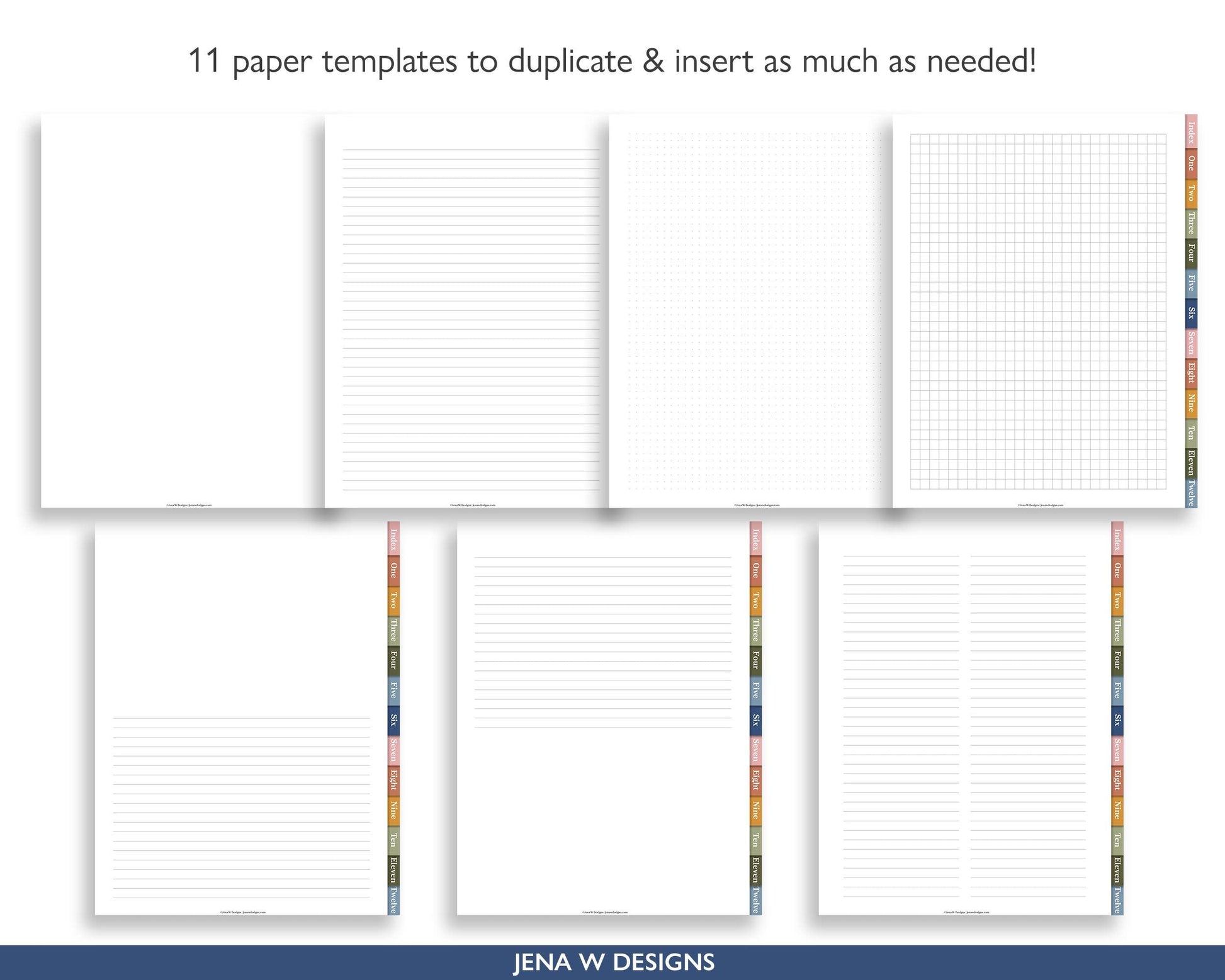 Digital Notebook | Vertical Color Pop - Jena W Designs