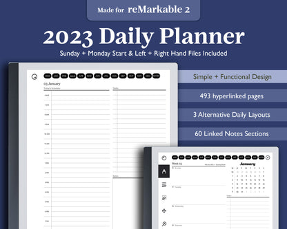 2023 Daily Planner + 60 Section Notebook | for e-ink Devices